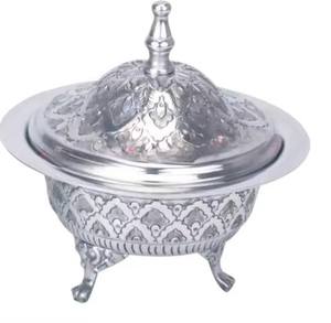 Ensemble de bols à dattes en bois et métal arabe, écologiques, durables, modernes, sans plomb, faits à la main, pour servir des noix, des chocolats, portables - Product Image 1