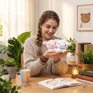 Aika Sad Puppy Plush Bag Charm Pouting Dog Keychain Ugly Cute Boutique Purse Pendant - Product Image 1