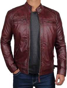 OEM High Quality Men's Biker Leather Jacket Wholesale Manufacturer Luxury Style Cowhide Leather <b>Motorbike</b> Jacket for Men - Product Image 4