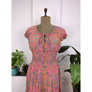 Vestido de Playa de Verano con Estampado Floral Bohemio para Mujer, Cintura Elástica, Estilo Cottage Sexy, Impresión Digital, Talla Única para Ocio - Product Image 2
