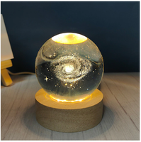 Boule de cristal sculptée, chargement USB, veilleuse, ornements créatifs, cadeaux d'anniversaire, Articles d'ameublement, boule de cristal, décoration de la maison