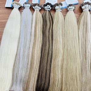 Cuticule pré-collée personnalisée Remy kératine alignée I-Tip Extensions de cheveux humains soyeux droits doux cheveux colorés faciles à utiliser - Product Image 3