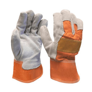 Guantes de trabajo de cuero antivibración sintético de poliéster 100% de buena calidad, guantes de cuero impermeables antideslizantes anticortes para hombres - Product Image 5