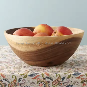 Cuenco decorativo de madera al por mayor, cuenco de madera de acacia, ideal para exhibir frutas, flores, velas y otros usos decorativos - Product Image 2
