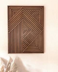 Handmade Natural Fiber Rope Art Unique Geometric Spiral <b>Triangle</b> Patterns Wall Hanging Glass Shadow Box Wall Art - Product Image 2