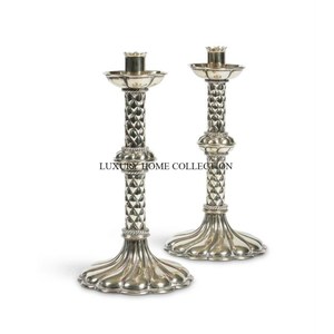 Set of 2 Metal <b>Brass</b> Table Decoration Home Candle Holders Latest Designing Top Selling Modern Fancy Lightening Candle Holders - Product Image 3