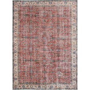 Alfombra de Lana Anudada a Mano Estilo Vintage, Patrón de Medallón Rojo y Naranja, Gran Tamaño 9x12 para Decoración de Sala de Estar, Nombre del Producto: Pae-2641 - Product Image 1