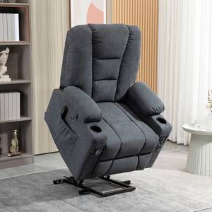 Electric Lift Recliner Chair Massaging <b>Heating</b> Lounge <b>Seat</b> Faux Leather Upholstered Modern Home Chair - Product Image 1