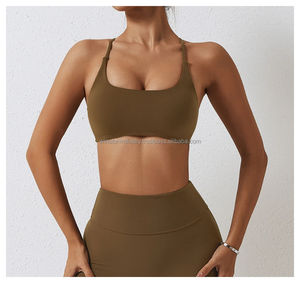 Women's High Neck Sports Bra Sexy Comfortable Nylon Spandex Workout Tank Top Custom Fitness <b>Apparel</b> Breathable Shockproof Yoga - Product Image 4