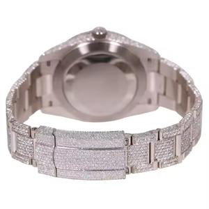 Luxury Hip Hop Style Stainless Steel Moissanite Diamond Watch High Quality Elegance Automatic Movement Colorful Analog <b>Glass</b> - Product Image 4