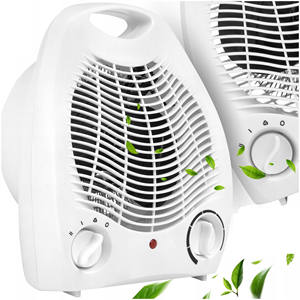 Ventilateur électrique avec thermostat, chauffage PTC, télécommande, protection contre la surchauffe, plastique, portable, salle de bain, UE, 2000W - Product Image 1