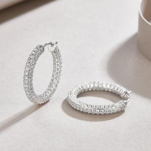 ต่างหูเพชรแท้14K สำหรับผู้หญิงต่างหูเพชรสีทอง2025สำหรับการส่งเสริมการขาย - Product Image 2