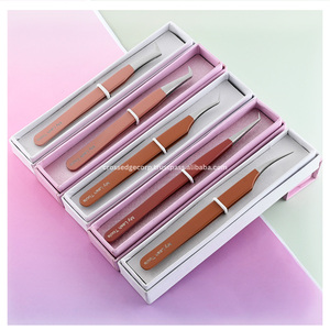 Juego de herramientas de pestañas superventas, pinzas de aislamiento de extensión de pestañas, agarre de fibra, pinzas para botas de pestañas con volumen, extensión de pestañas para el hogar - Product Image 1