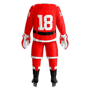 Ropa de hockey sobre hielo personalizable Conjunto de uniformes personalizados de estilo único Combinación de colores personalizada Uniformes de hockey sobre hielo personalizados - Product Image 5