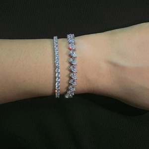 RB Gems personalizado Marquesa diamante pera tenis cadena VVS Moissanite gran diamante pulsera estilo romántico 14K oro fino encanto joyería - Product Image 1