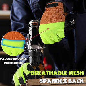 Guantes de Seguridad de Microfibra Transpirables con Luz LED de Alta Visibilidad y Logotipo Personalizado, Anti-Vibración e Impacto para Mecánicos, Trabajo y Tráfico - Product Image 3