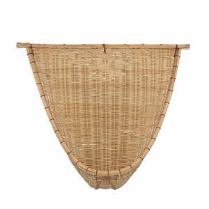 Cesta de almacenamiento de bambú redonda vietnamita de estilo Art Deco bohemio hecha a mano para colgar en la pared para decoración para sala de estar Formato de primavera - Product Image 4