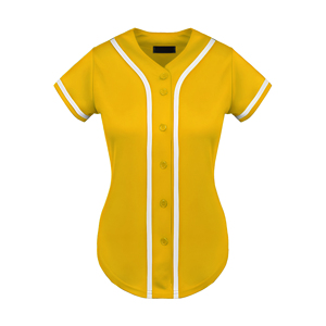 Camiseta de béisbol y softbol personalizable azul sólido para mujer, ropa deportiva impresa, logotipo bordado, botón de poliéster personalizable. - Product Image 2