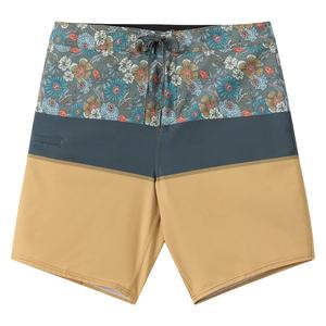 Shorts de bain pour hommes, respirants, décontractés, à cordon de serrage, taille mi-haute élastique, séchage rapide, motif uni - Product Image 1