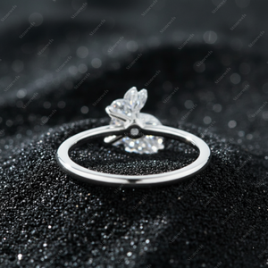 แหวนหมั้นเพชรแท้ทรงบันนี่คัท 5 กะรัต DEF VVS VS เพชรเลี้ยงในห้องปฏิบัติการ รับรองโดย GIA IGI ชุบทองคำแท้ 925  ของขวัญ - Product Image 2