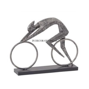 Magnifique Look Maison Et Hôtel Table Centre De Table Décoratif Heavy Duty Métal Figure Humaine Équitation Vélo Designer Sculpture Fourniture - Product Image 6