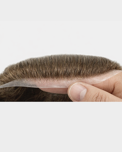 Prothèse capillaire pour <span class=keywords><strong>homme</strong></span> en PU à peau fine, système de remplacement capillaire en cheveux humains vierges Remy indiens, texture ondulée, sans unités de patch de densité - Product Image 4