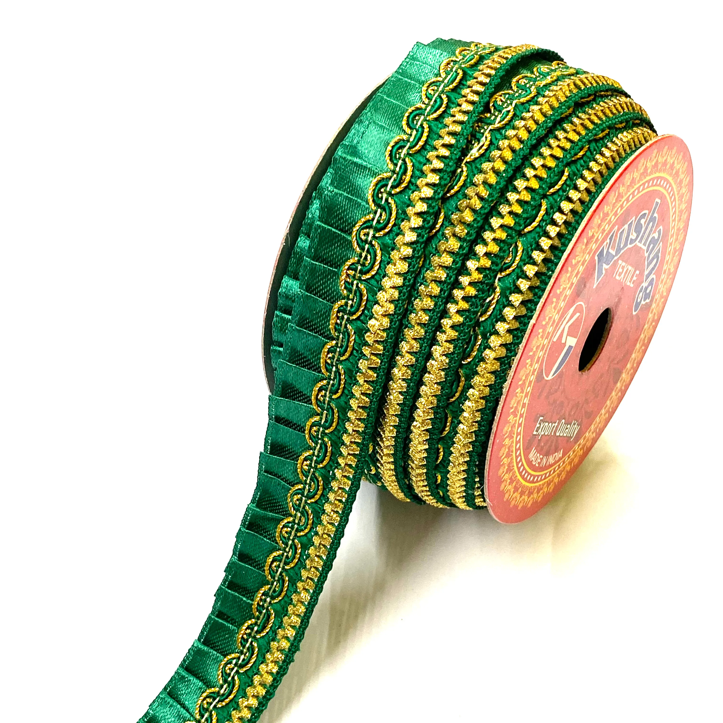 DIY GREEN ROSETTE METALLIC TRIM LACE RIBBONS FOR AFRICAN WOMEN'S GARMENTS AND DRESS DEALS IN WHOLESALE