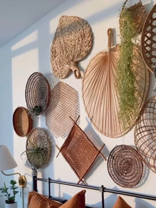 Abanico de mano de hoja de palma natural de Vietnam con mango de bambú, diseño Art Deco para decoración de fiestas al aire libre y recuerdo de regalo de boda - Product Image 5