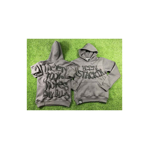 Fabricantes de ropa, sudaderas con capucha personalizadas para hombres, sudaderas de gran tamaño de peso pesado French Terry Pullover 3D Puff Printing Hoodie - Product Image 6