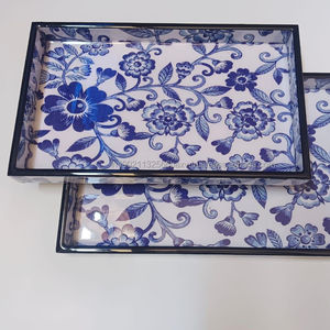 Custom Printed Acrylic Food Serving <b>Tray</b> Made From Plastic Steel Enamel Print Kitchen Home Features Acacia Mango Wood Design - Product Image 3