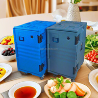 Boîte isotherme empilable en plastique LLDPE durable de 130 L pour buffet, maintien au chaud des plats, boissons froides, plats à emporter, gâteaux et glaces