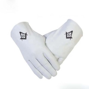 Gants maçonniques sur mesure de conception OEM Marque privée Gants maçonniques en coton de bonne qualité - Product Image 3