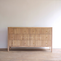 Commode Moderne Contemporaine en Bois Massif 6 Tiroirs Chêne Meubles de Chambre à Coucher Style Ferme pour la Maison Prix de Gros