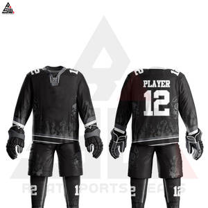 Tenues d'équipe de hockey sur glace unisexes en tissu doux de qualité supérieure, 100 % polyester, séchage rapide, sans couture, personnalisables - Product Image 3