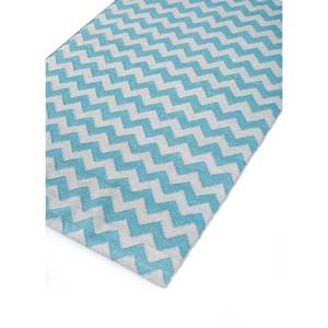 Alfombras de Lana Hechas a Mano Indusbar, Tejido Plano Azul, Rectangulares de 9x12 con Diseño de Chevrón para Entrada, Pasillo, Sala de Estar, Modelo Dwrm-170 - Product Image 2