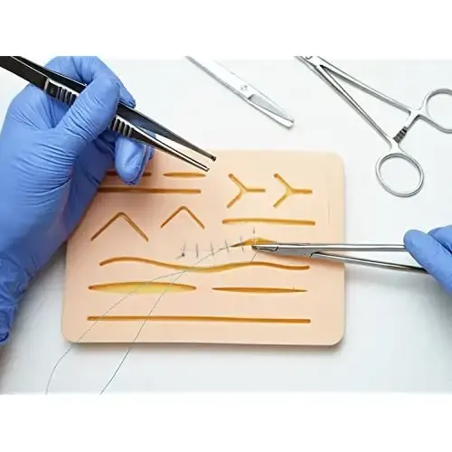 Kit de formation étui en cuir en acier inoxydable dissection chirurgicale médicale étudiants Kit de pratique de suture chirurgicale