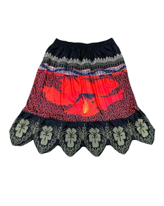 Jupe en coton brodée florale pour femmes, tenue de fête d'été décontractée imprimée pour la plage et la rue, jupe brodée en gros - Product Image 6