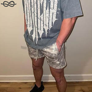 Pantalones cortos con estampado de malla para hombre, pantalones cortos de entrenamiento de diseñador de moda, ropa de calle fresca informal Retro, pantalones cortos para verano, gimnasio, uso diario - Product Image 6