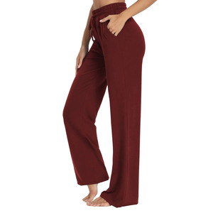 Los mejores pantalones de chándal de invierno, pantalones de chándal acampanados con logotipo personalizado, pantalones de chándal acampanados de Color sólido con cordón de alta calidad para mujer - Product Image 3