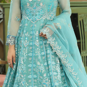 ชุดปาร์ตี้แขนยาวผู้หญิง,เดรสปาร์ตี้แขนยาวสีฟ้าล้วน - Product Image 5