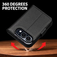 Étui de téléphone fin et léger en cuir PU et PC résistant aux chocs pour iPhone Duo