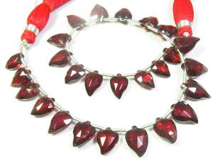 Cuentas de granate 100% natural, forma de pera, corte facetado, color rojo, hilo de 8.5'', piedras preciosas sueltas, gemas africanas talladas de fantasía para joyería. - Product Image 2