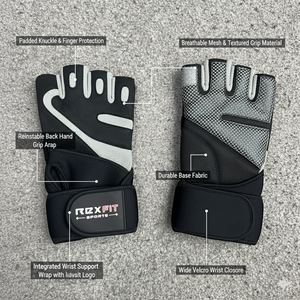Wrist Support <b>Gloves</b> For Gym Half-Finger Gym <b>Gloves</b> Wrist Support <b>Gloves</b> Breathable Gym <b>Gloves</b> for Unisex Best <b>Lifting</b> <b>Gloves</b> - Product Image 5