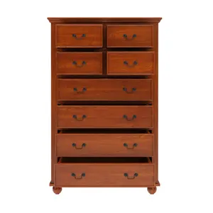 Commode à 8 grands tiroirs de qualité supérieure meubles de chambre à coucher en bois commode à double armoire en acajou à vendre