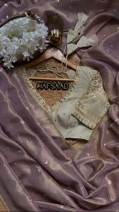 Ensemble de saree en filet sergé exclusif fil lourd et séquence de 9mm travail bordure en dentelle fantaisie vêtements ethniques de luxe - Product Image 6