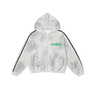 Wholesale Unisex Casual Zip Hoodies Customized Printed Embroidery Acid Wash Premium Quality Low Price 100% Cotton Fleece/French - Product Image 3