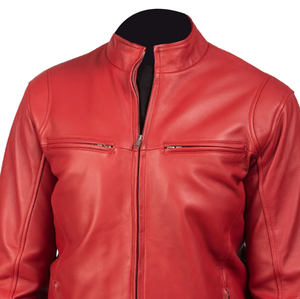 Genuine Leather Slim Fit Men's Jacket Viscose Lining Breathable Customizable High <b>Street</b> Zipper Closure Wholesale Winter jacket - Product Image 4