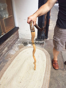 ด้ามจับไม้เท้าเดินเป็นแตรแบบธรรมชาติทนทานสำหรับไม้เท้าวินเทจสุดหรูสั่งทำได้จากผู้ส่งออกชั้นนำ - Product Image 5