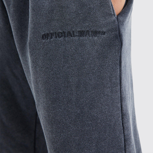 Ropa de calle personalizada, pantalones lavados con ácido y estampado Vintage para hombre, pantalones de gimnasio de alta calidad con lavado ácido de 100% algodón para hombre - Product Image 4