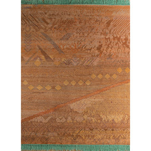 พรมขนสัตว์ถักมือสีน้ำตาลเบจ แมนชาฮ่า ลายเรขาคณิตนามธรรม สำหรับตกแต่งบ้าน ห้องนั่งเล่น ทางเดิน รูปทรงสี่เหลี่ยมผืนผ้า ดีไซน์แบบจิ๊กซอว์ สำหรับวัยรุ่น - Product Image 1